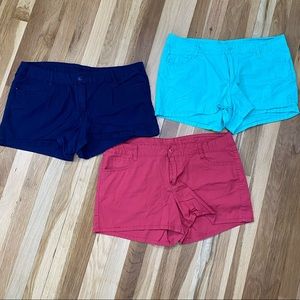 City Streets Bundle Of 3 Shorts Blue, Red, Teal